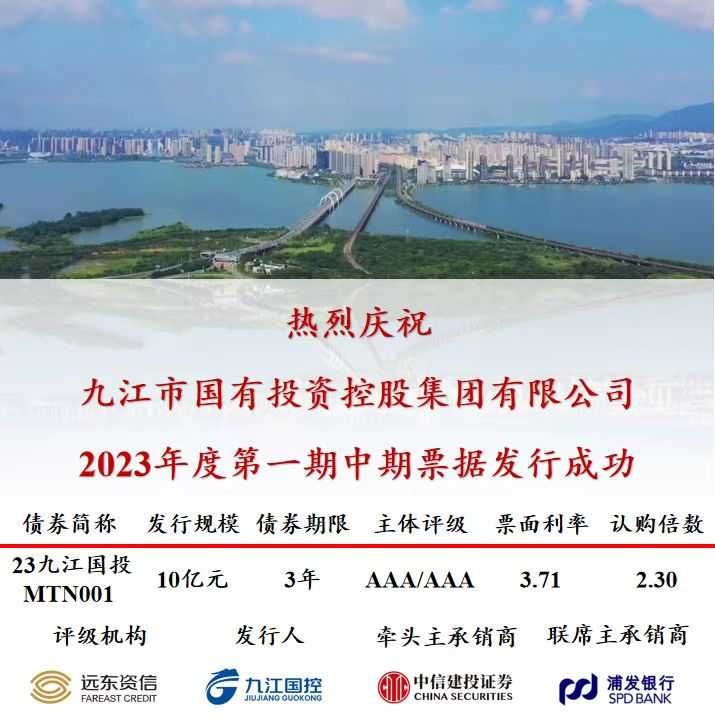 喜報(bào)！市國控集團(tuán)成功發(fā)行10億元中期票據(jù)